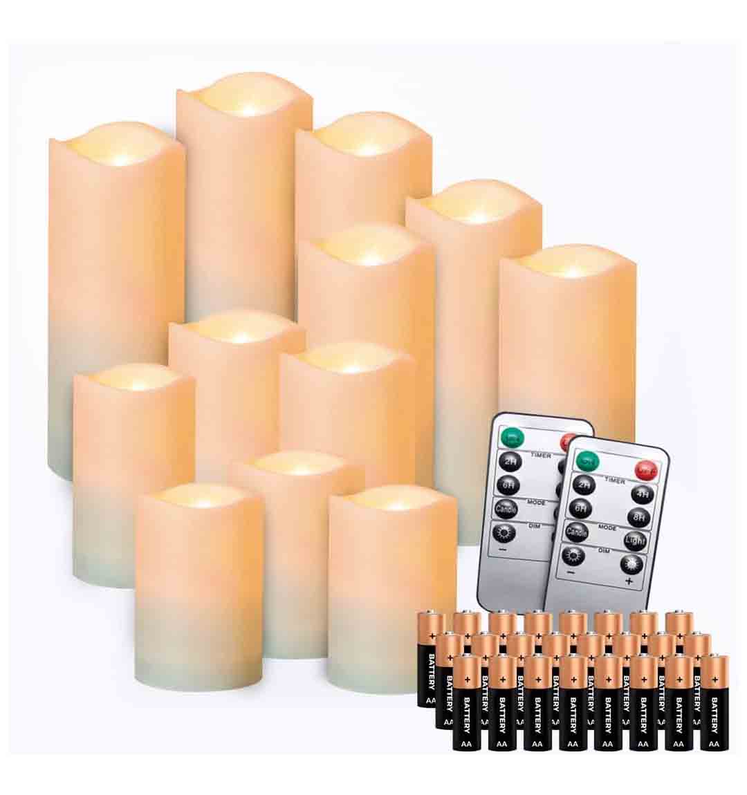 Set de 12 Velas Decorativas Sin Llama